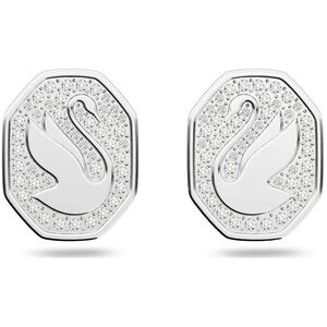 Swarovski Women's Stud Earrings - Signum Swan Rhodium Plated White Crystal